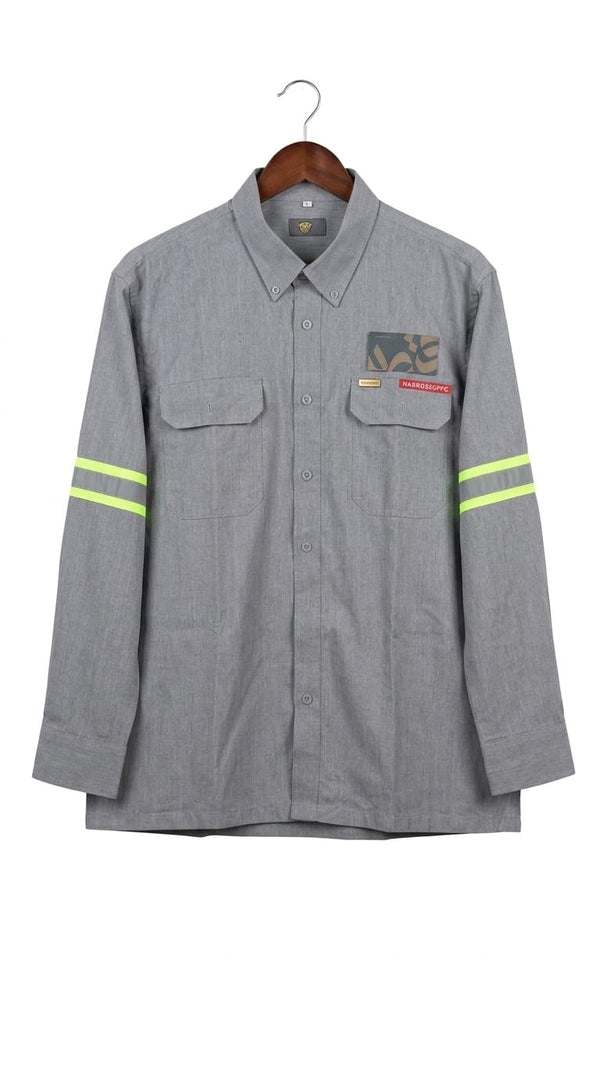 Grey coverall with reflector