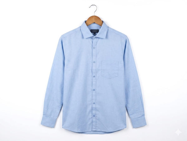 School shirt long sleeve sky blue